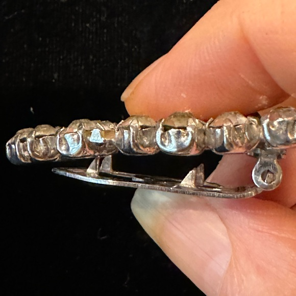 Vintage Clear Rhinestone Dress Clips Marked STERLING AS-IS - Picture 5 of 9